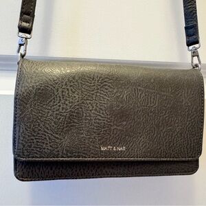 Matt & Nat Textured Charcoal Crossbody Bag